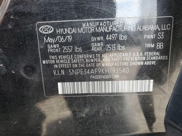 2019 HYUNDAI SONATA