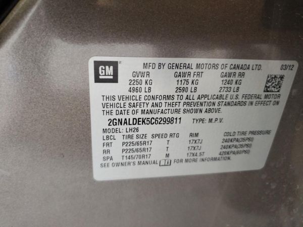 2012 CHEVROLET EQUINOX 1LT