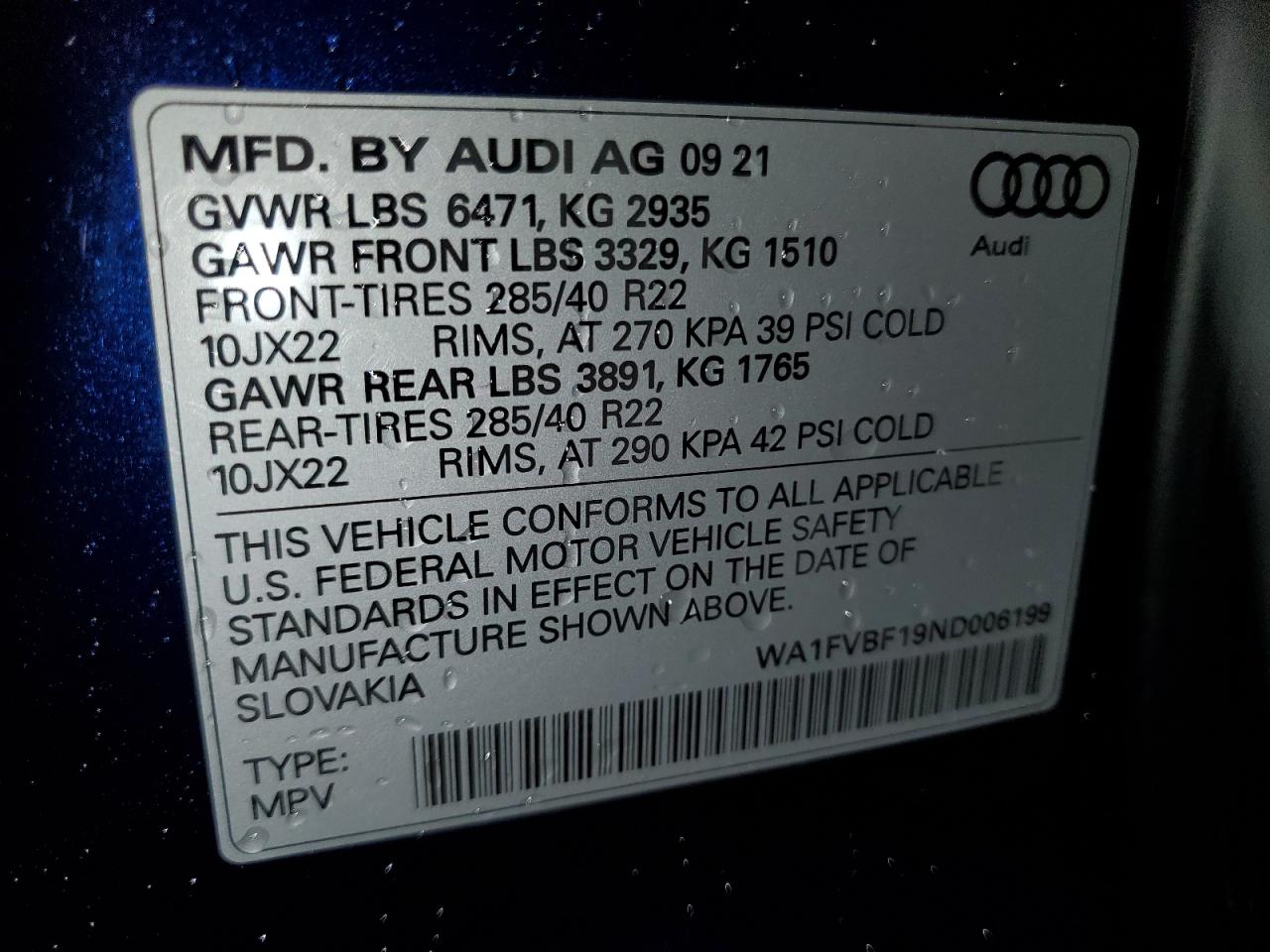 2022 AUDI Q8 S Line quattro Prestige