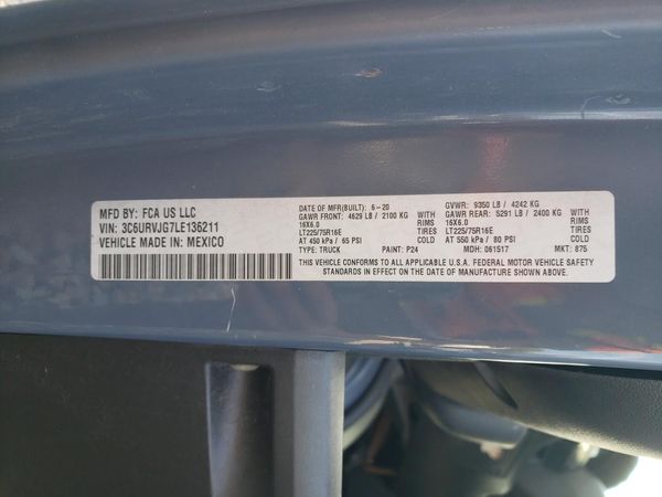 2020 RAM PROMASTER 3500 VF