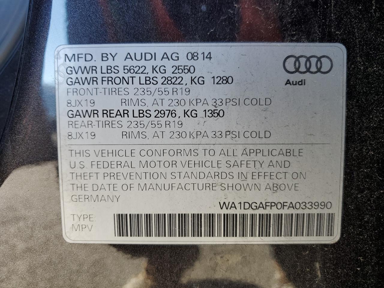 2015 AUDI Q5 PREMIUM PLUS S Line Premium Plus