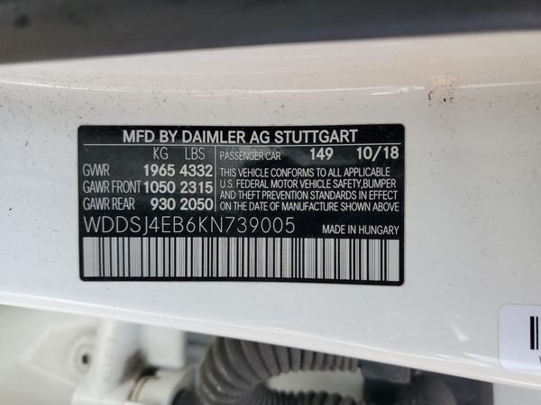 2019 MERCEDES-BENZ CLA 250 CLA250