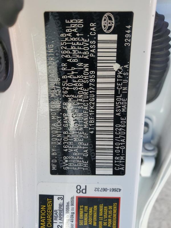 2016 TOYOTA CAMRY