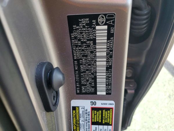 2016 TOYOTA COROLLA