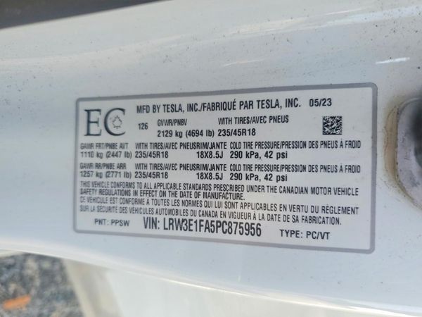2023 TESLA MODEL 3
