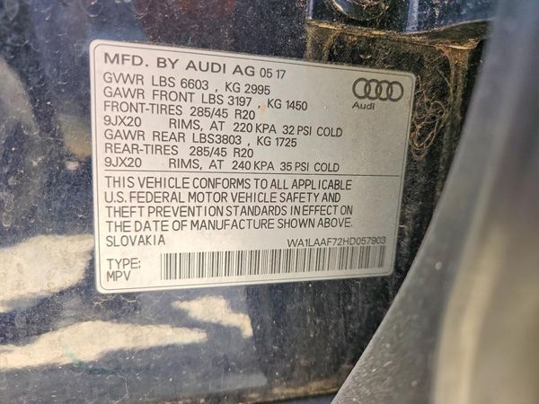 2017 AUDI Q7 quattro Premium Plus