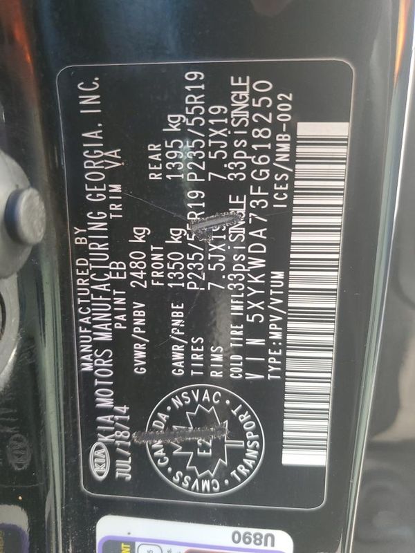 2015 KIA SORENTO TOP