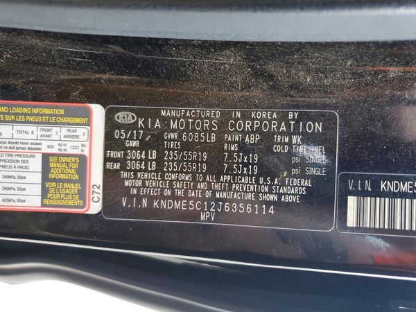 2018 KIA SEDONA SXL