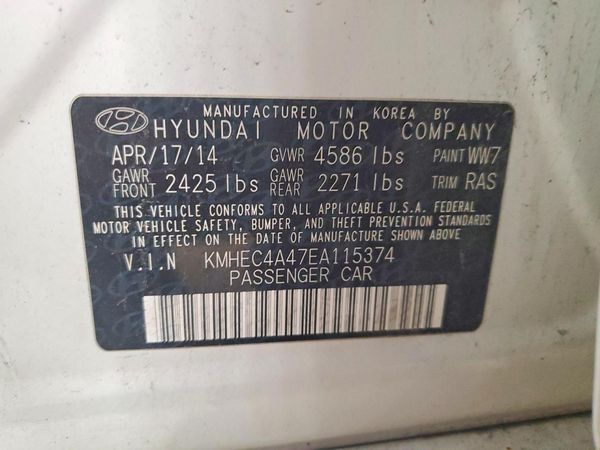 2014 HYUNDAI SONATA Hybrid/ Hybrid Limited — VINS