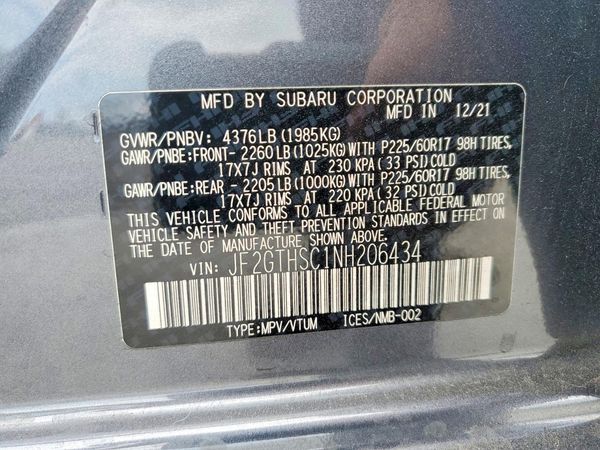 2022 SUBARU CROSSTREK Sport