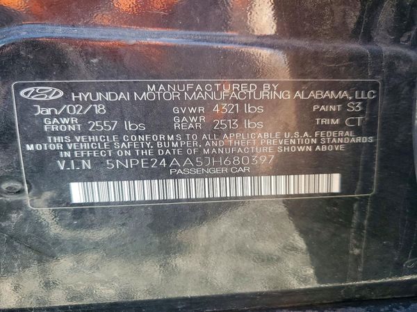 2018 HYUNDAI SONATA SE, Eco