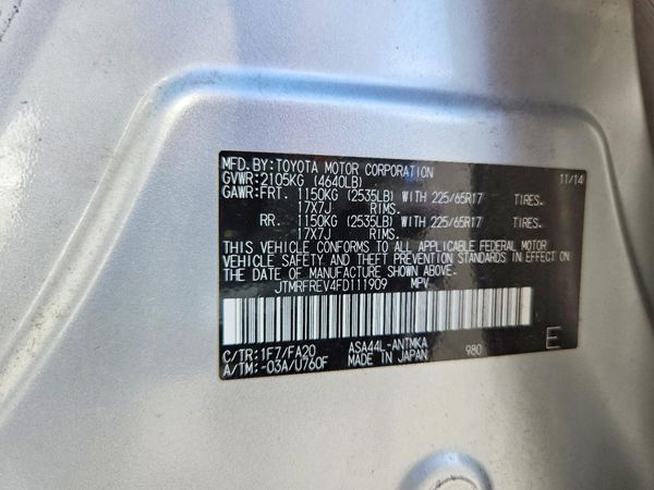 2015 TOYOTA RAV4 XLE (M Grade)