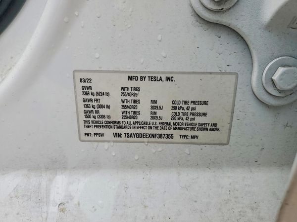 2022 TESLA MODEL Y