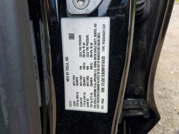 2021 TESLA MODEL 3