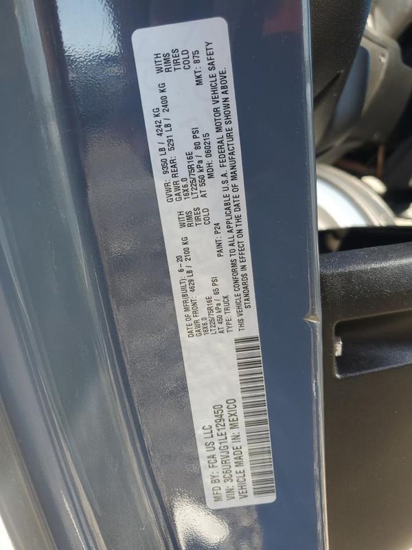 2020 RAM PROMASTER 3500 VF
