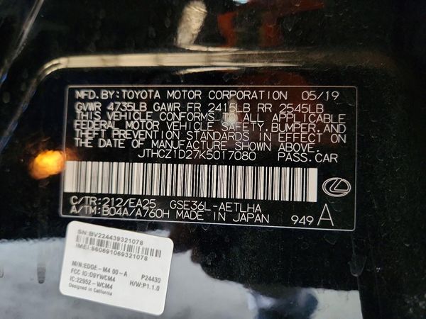 2019 LEXUS IS 350