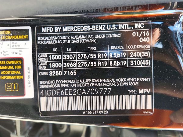 2016 MERCEDES-BENZ GL GL450-4M