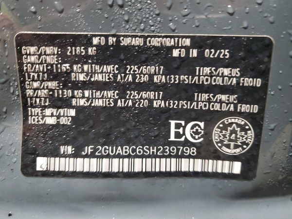2025 SUBARU CROSSTREK Base