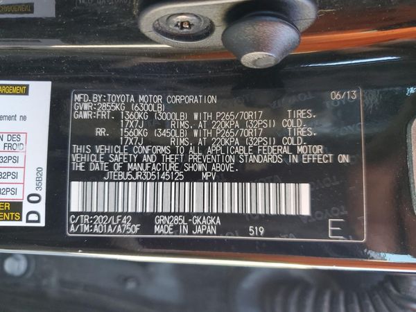2013 TOYOTA 4RUNNER — VINS
