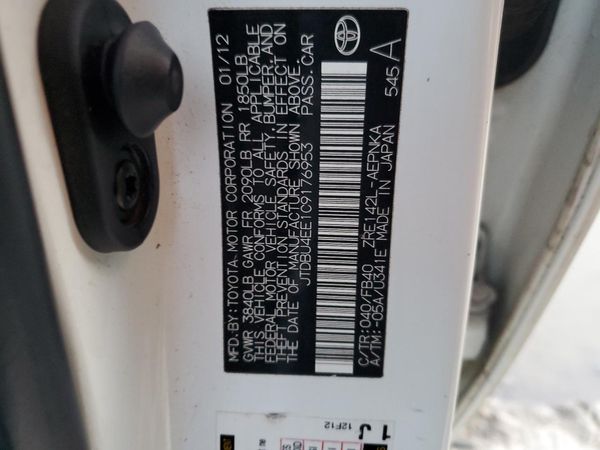 2012 TOYOTA COROLLA