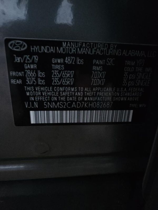 2019 HYUNDAI SANTA FE SE