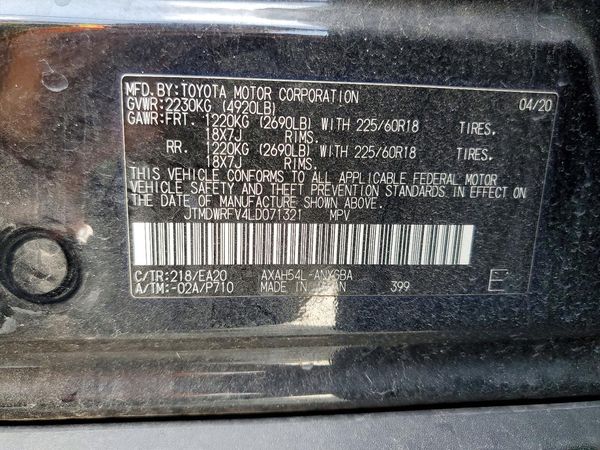 2020 TOYOTA RAV4 Limited HV