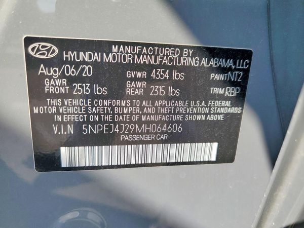 2021 HYUNDAI SONATA SEL Plus — VINS