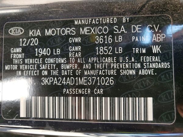 2021 KIA RIO LX, S
