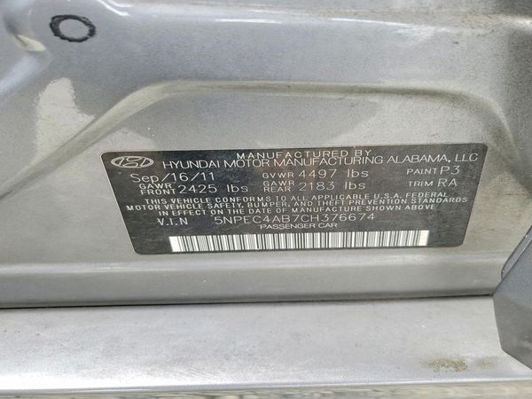 2012 HYUNDAI SONATA Middle level