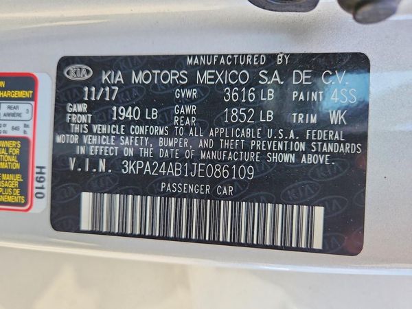 2018 KIA RIO LX, S
