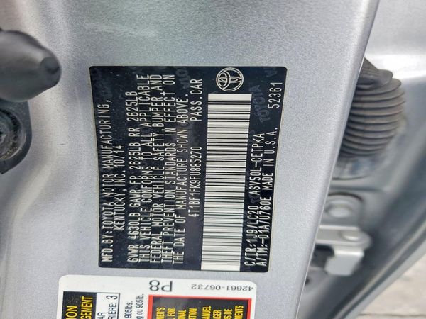 2015 TOYOTA CAMRY — VINS