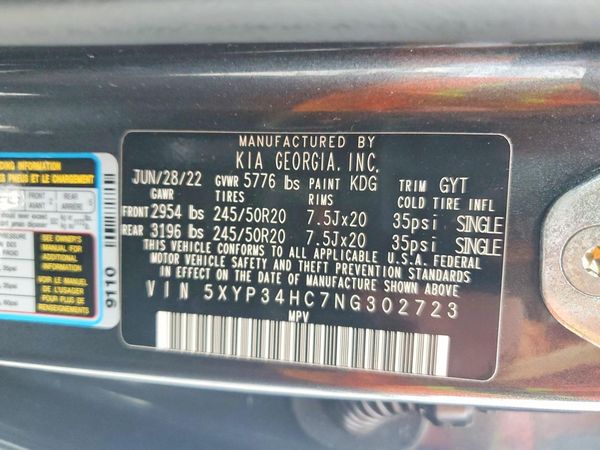 2022 KIA TELLURIDE EX