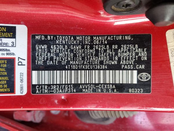 2014 TOYOTA CAMRY Hybrid