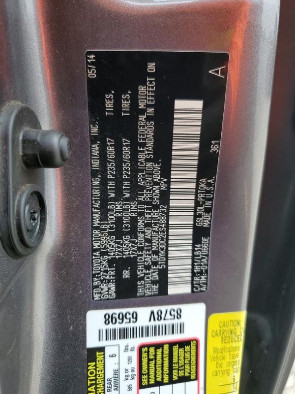 2014 TOYOTA SIENNA