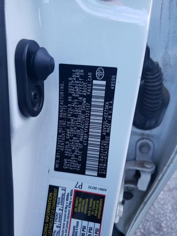 2012 TOYOTA CAMRY