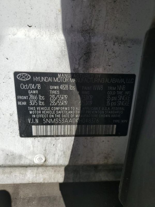 2019 HYUNDAI SANTA FE Limited, Ultimate