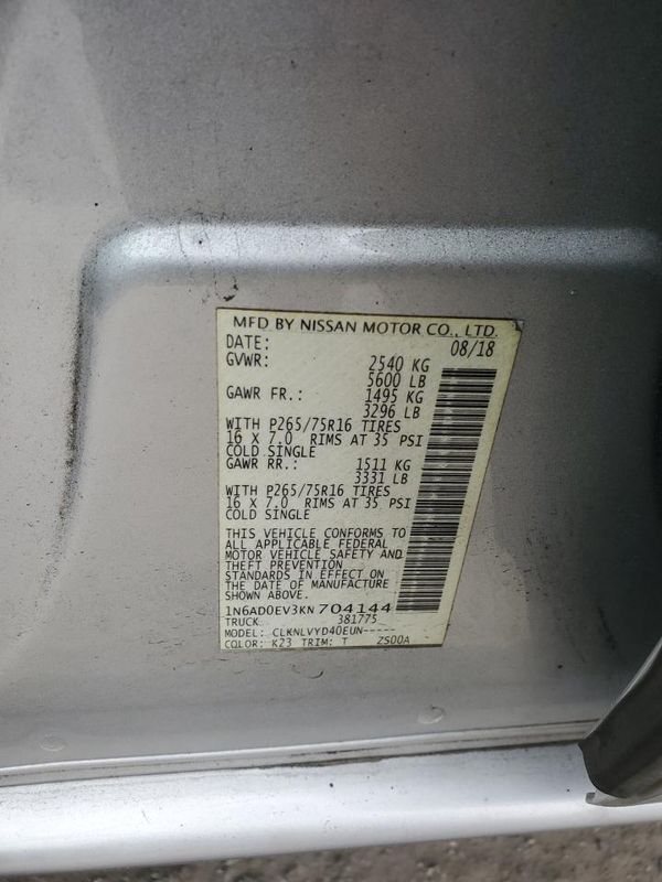 2019 NISSAN FRONTIER