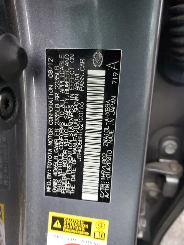 2012 LEXUS CT