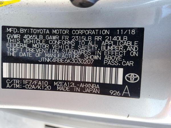 2019 TOYOTA COROLLA