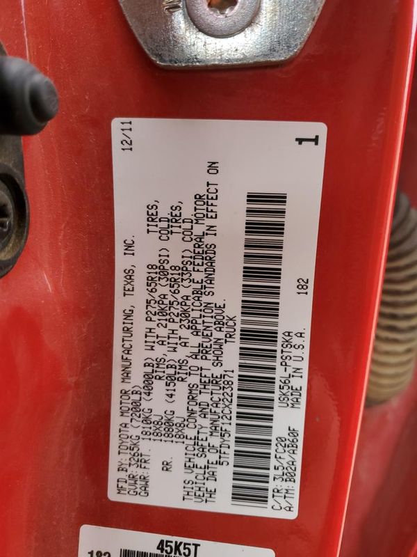 2012 TOYOTA TUNDRA SR5