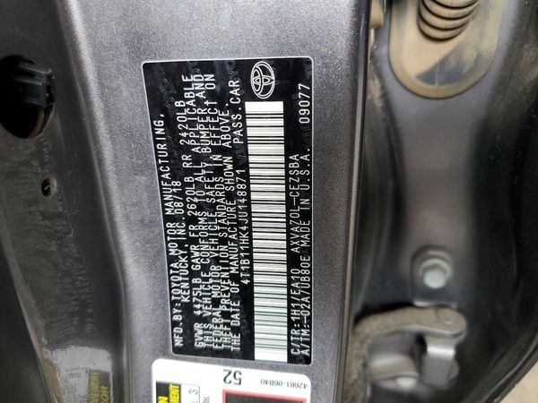 2018 TOYOTA CAMRY