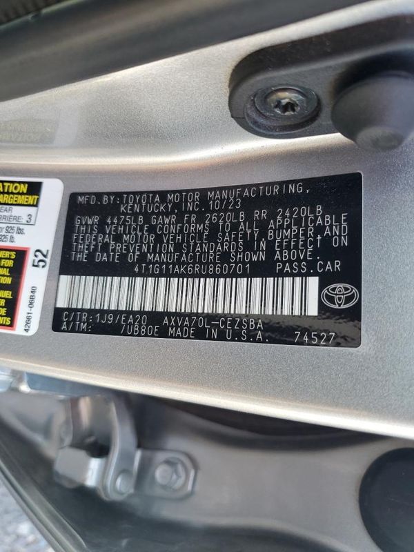 2024 TOYOTA CAMRY SE — VINS