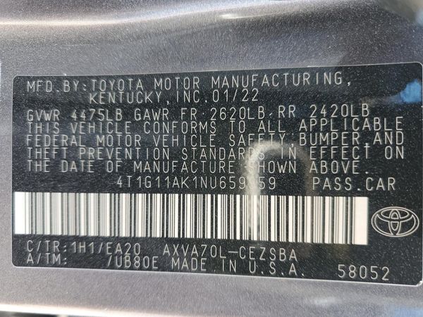 2022 TOYOTA CAMRY