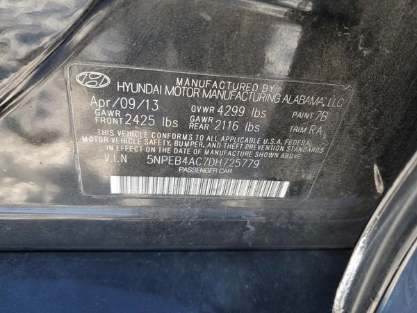 2013 HYUNDAI SONATA GLS/ GLS Popular — VINS