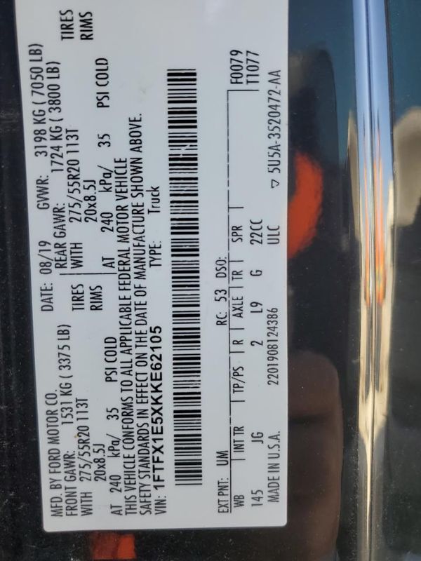 2019 FORD F150