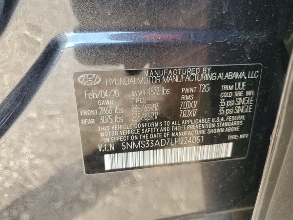 2020 HYUNDAI SANTA FE SEL