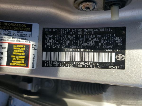 2015 TOYOTA CAMRY