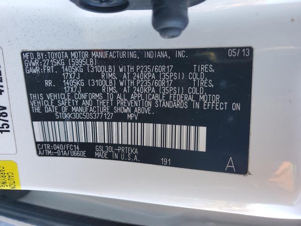 2013 TOYOTA SIENNA