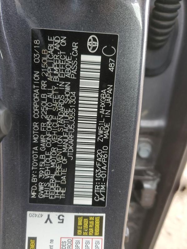 2018 TOYOTA PRIUS