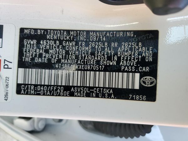 2014 TOYOTA CAMRY